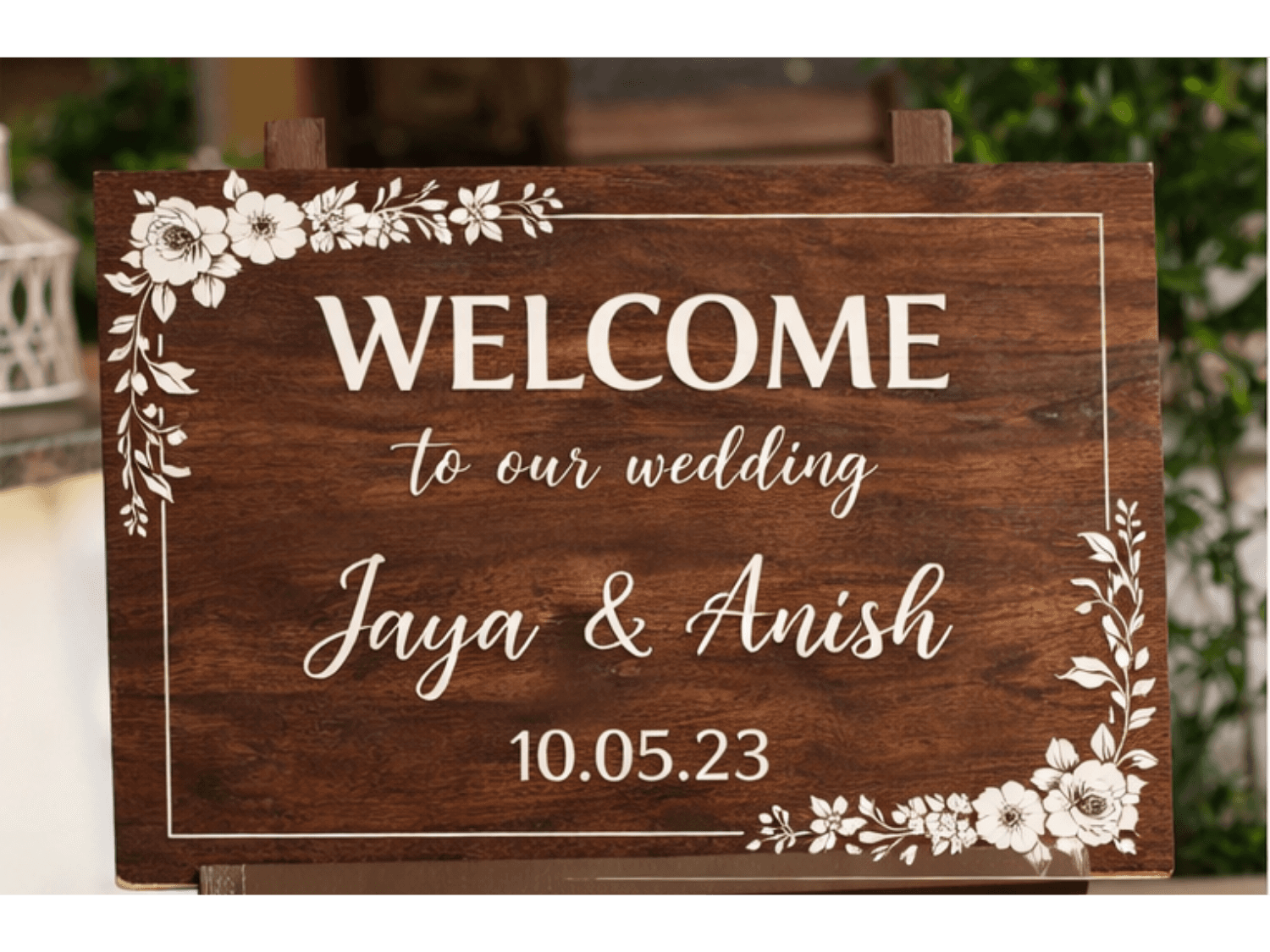 Handcrafted Custom Wedding Wooden Plaque in engraved wood finish